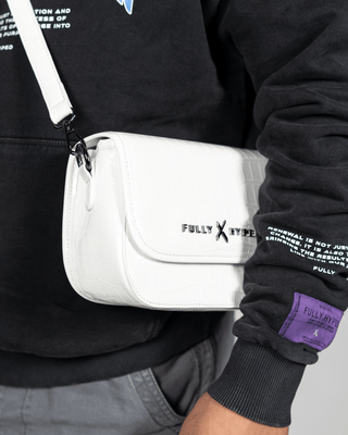 Messenger Bag - White (Crocodile) - FULLY HYPED